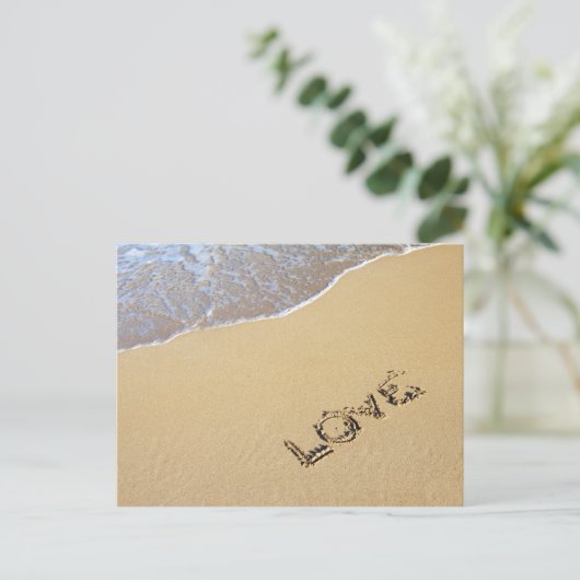 Beach Liebe Postcard Postkarte (Stehend Vorderseite)