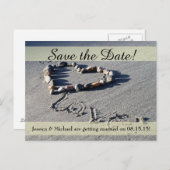 Beach Liebe Save the Date Postkarte (Vorne/Hinten)