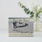 Beach Liebe Save the Date Postkarte (Stehend Vorderseite)