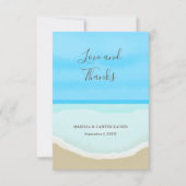 Beach Liebe und vielen Dank für Ihre Hochzeit Dankeskarte (Vorderseite)