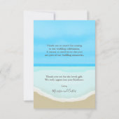 Beach Liebe und vielen Dank für Ihre Hochzeit Dankeskarte (Rückseite)