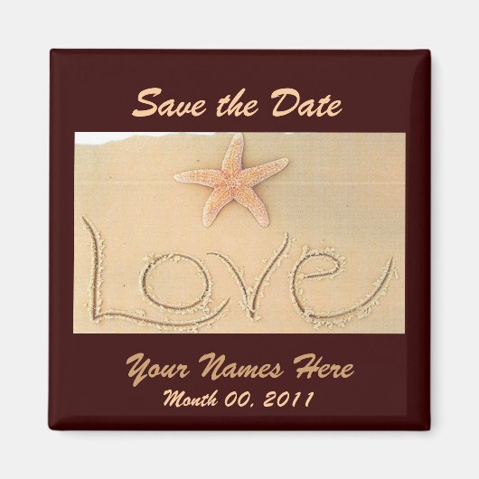 Beach LIEBE Wedding Magnet (Vorne)