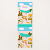 Beach Life Beach Party Tiki Cartoon Illustration Yogamatte (Rückseite)