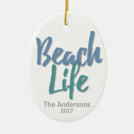 Beach Life Blau und Aquamarin Keramik Ornament
