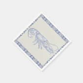 Beach Life Blue Lobster auf Cream Serviette (Ecke)