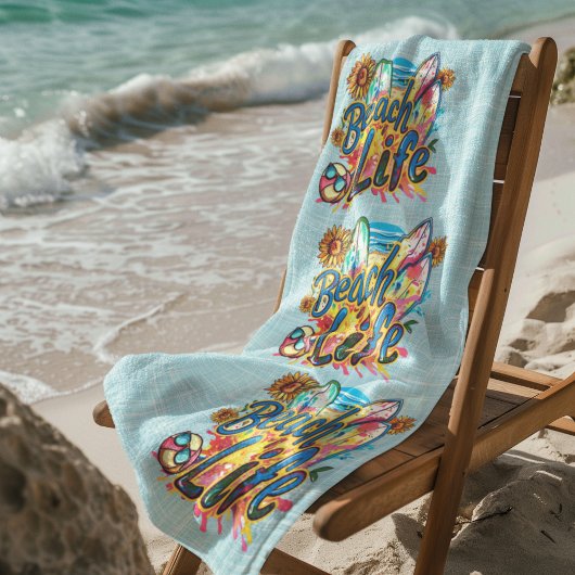 Beach Life Blue Strandtuch