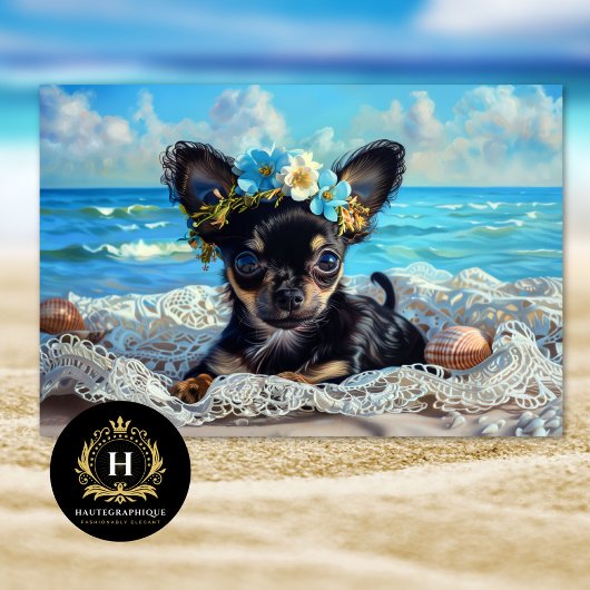 Beach Life Chihuahua Welpe Entcoup Seidenpapier