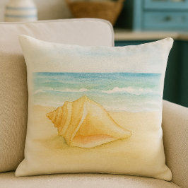 Beach Life Conch Muschel Wasserfarbe Kissen