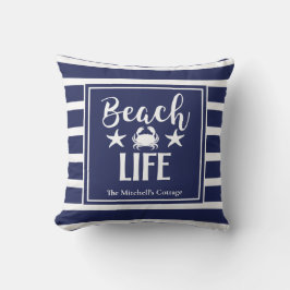 Beach Life Crab Starfish Coastal Chic Nautical The Kissen