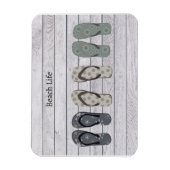 Beach Life, Flip Flops auf der Promenade Magnet (Vertikal)