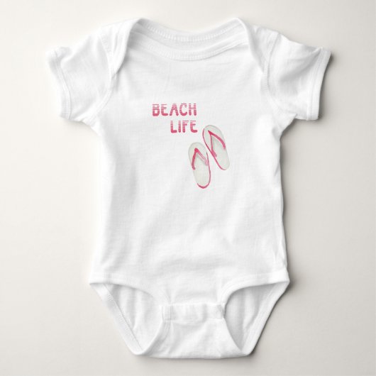Beach Life Flip Flops Baby Strampler (Vorderseite)