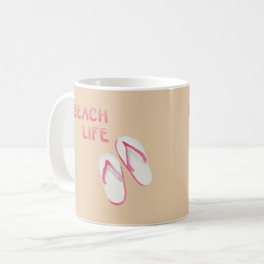 Beach Life Flip Flops Kaffeetasse (Vorderseite Links)