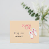 Beach Life Flip Flops Postkarte (Stehend Vorderseite)