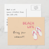 Beach Life Flip Flops Postkarte (Vorne/Hinten)