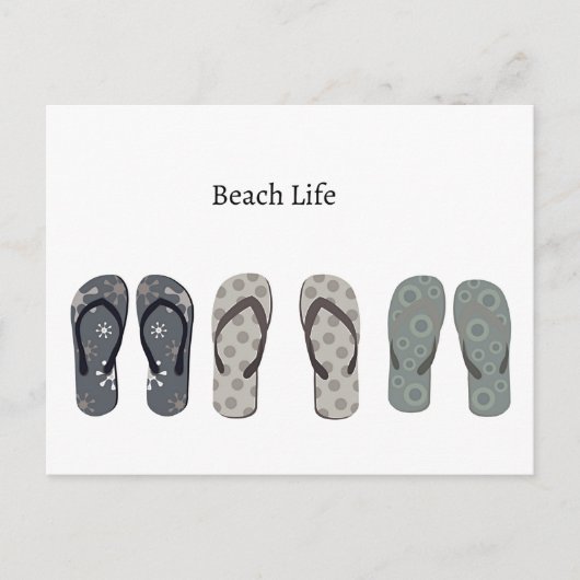 Beach Life, Flip Flops Postkarte (Vorderseite)
