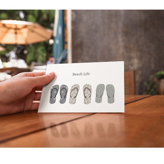 Beach Life, Flip Flops Postkarte