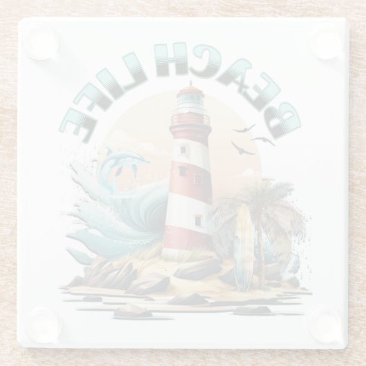 Beach Life Glasuntersetzer (Rückseite)