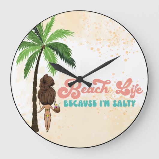 Beach Life Große Wanduhr (Vorderseite)