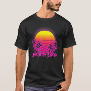 Beach Life Islands Electro Retro Sunset Liebe Cali T-Shirt