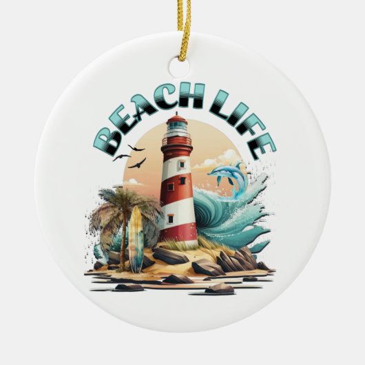 Beach Life Keramik Ornament (Vorne)