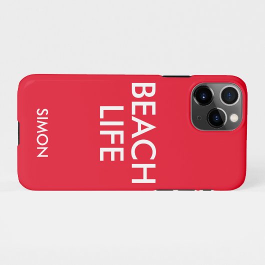 Beach Life Lifeguard Geschenk Red iPhone Hülle (Rückseite (Horizontal))