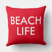 Beach Life Lifeguard Geschenk rot Kissen (Rückseite)