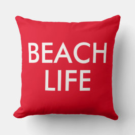 Beach Life Lifeguard Geschenk rot Kissen