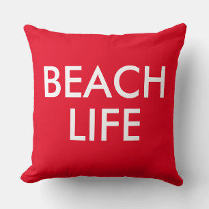 Beach Life Lifeguard Geschenk rot Kissen