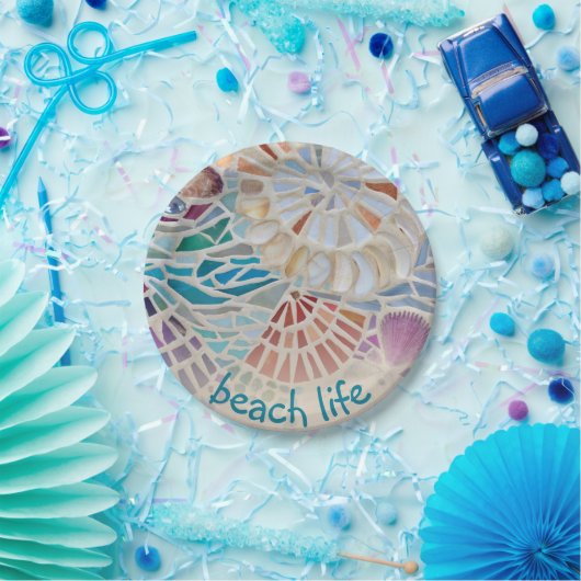 Beach Life Muschel Pappteller (Party)