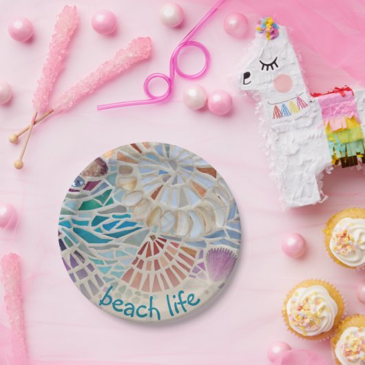 Beach Life Muschel  Pappteller (Party)