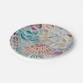 Beach Life Muschel Pappteller (Schrägansicht)