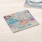 Beach Life Muschel Rechteckiger Pappuntersetzer (angewinkelt)