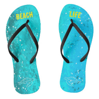 Beach Life Niedlich Blue Turtle Badesandalen