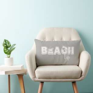 Beach Life Ocean Lover Gray Kissen Kissen
