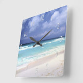 Beach Life Ocean View Clock Quadratische Wanduhr (Winkel)