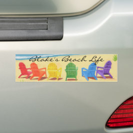 Beach Life Personalisiert Autoaufkleber