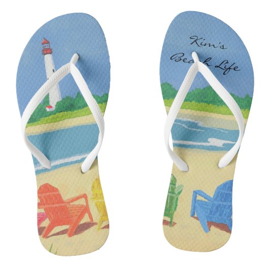 Beach Life Personalisiert Badesandalen (Fußbett)