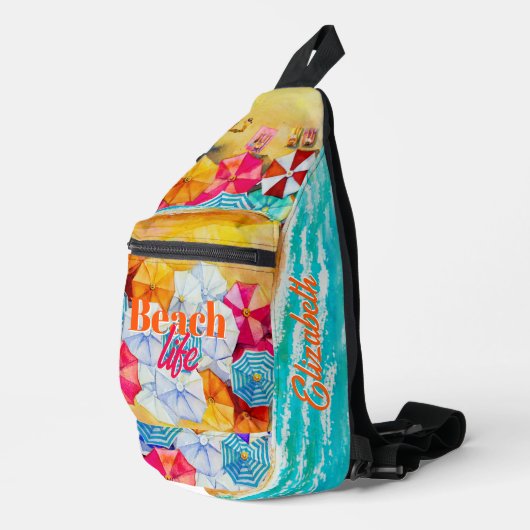 Beach Life Personalisiert Crossbody Bag (Rechte Ecke)