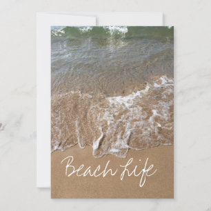 Beach Life Quote Waves Ocean Sandy Water Shore Feiertagskarte