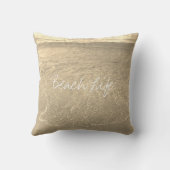 Beach Life Quotes Clear Ocean Water Gold künstleri Kissen (Rückseite)