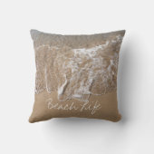 Beach Life Quotes Sandozewellen maßgeschneidert Kissen (Rückseite)