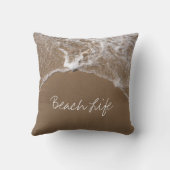 Beach Life Quotes Waves Sandstrand Wasser Landscha Kissen (Rückseite)