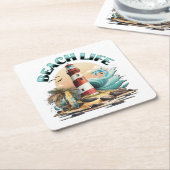 Beach Life Rechteckiger Pappuntersetzer (angewinkelt)