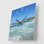Beach Life Sea View Ocean Wall Clock Quadratische Wanduhr (Winkel)