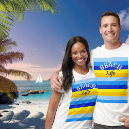 Beach Life Sommerurlaub Küste Moderne gestreift T-Shirt
