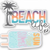 Beach Life, Summer Sticker Pack - GraphicLoveShop (Vorderseite)