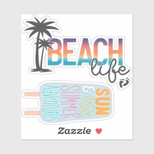 Beach Life, Summer Sticker Pack - GraphicLoveShop (Blatt)