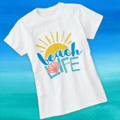 Beach Life Sunshine Seashell Niedlicher Urlaub Som T-Shirt