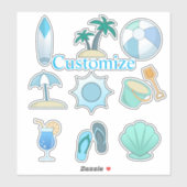 Beach Life Thunder_Cove Aufkleber (Blatt)