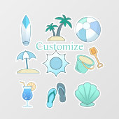 Beach Life Thunder_Cove Fensteraufkleber (Blatt)